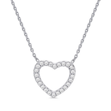 Load image into Gallery viewer, Sterling Silver Open Heart Necklace