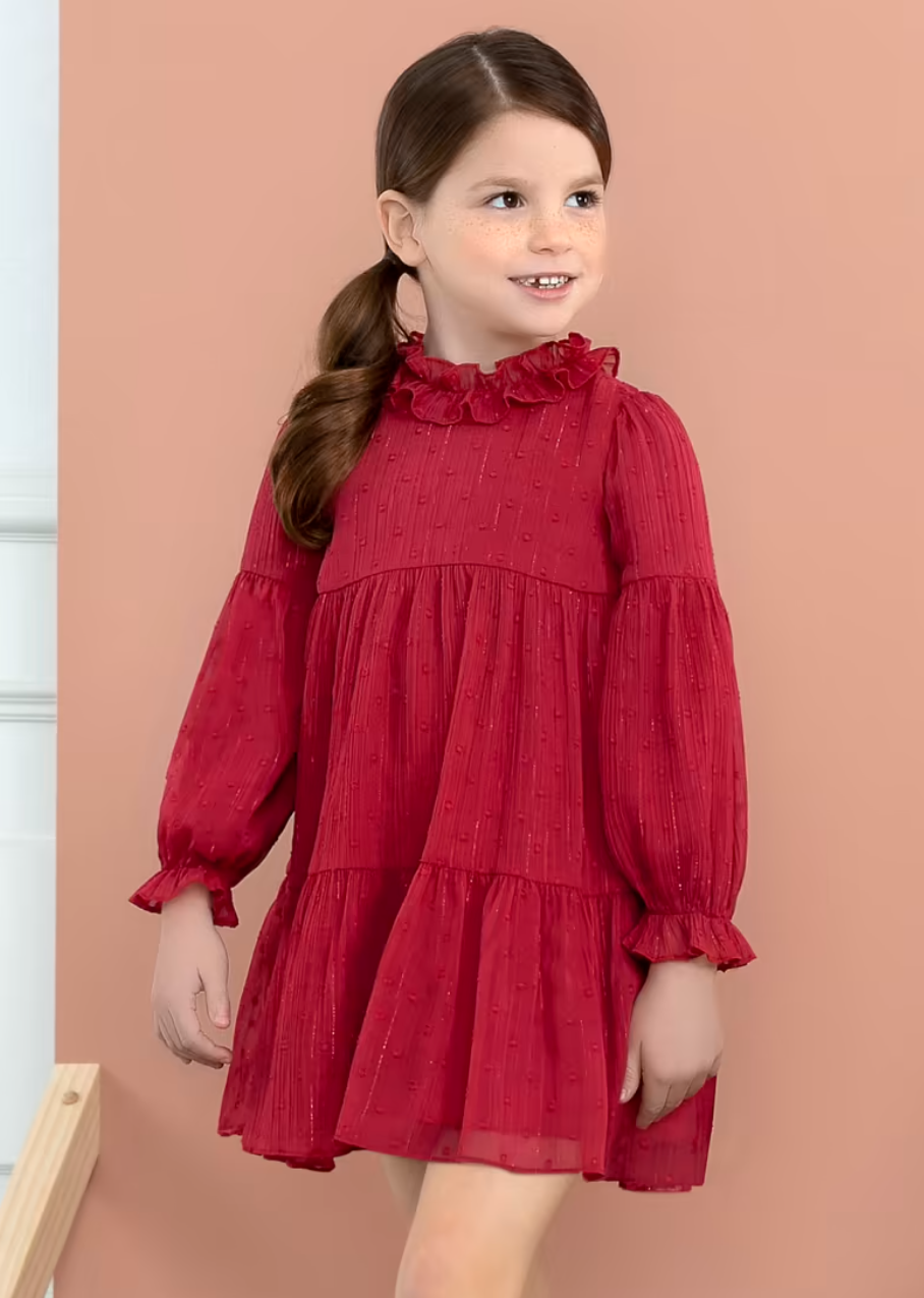Christmas Red Plumetti Chiffon Dress – Kenzie + Co. Kids Boutique