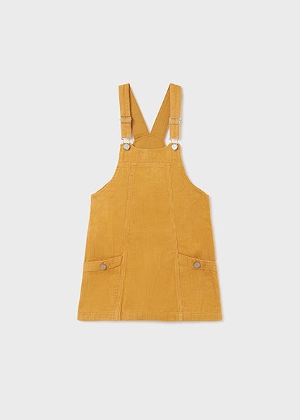 Mustard Corduroy Overall Dress Kenzie Co. Kids Boutique