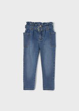 Load image into Gallery viewer, Belted Paper Bag Cropped Denim
