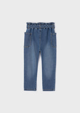 Load image into Gallery viewer, Belted Paper Bag Cropped Denim
