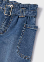 Load image into Gallery viewer, Belted Paper Bag Cropped Denim
