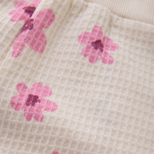 Load image into Gallery viewer, Pink Flower Waffle Shorts
