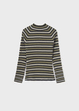 Load image into Gallery viewer, Olive Stripe Ribbed Long Sleeve
