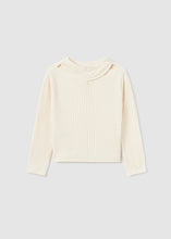 Load image into Gallery viewer, Cream Ribbed Cutout Long Sleeve

