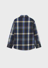 Load image into Gallery viewer, Navy Blue Plaid Reversible Overcoat

