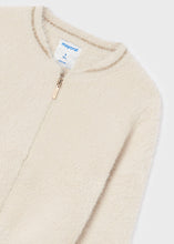 Load image into Gallery viewer, Cream Fuzzy Zip Cardigan
