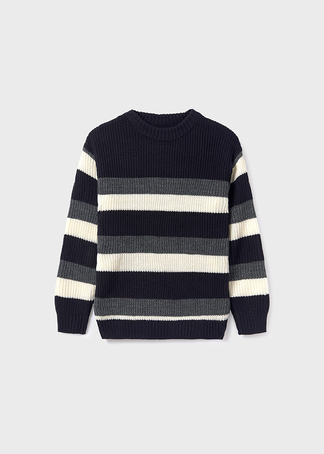 Dark Navy Stripes Knit Sweater