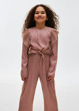 Load image into Gallery viewer, Pink Metallic Ruffled Jumpsuit
