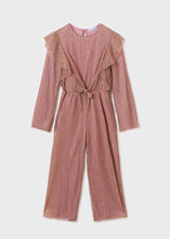 Load image into Gallery viewer, Pink Metallic Ruffled Jumpsuit
