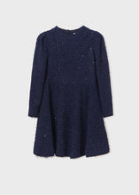 Load image into Gallery viewer, Navy twill shimmer dress
