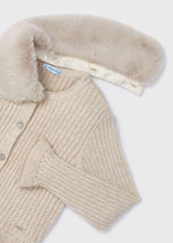 Load image into Gallery viewer, Knitted Cardigan With Faux-Fur Collar
