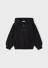 Load image into Gallery viewer, Black Zip-Up Hoodie For Girls
