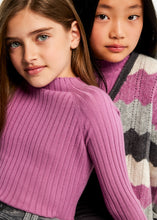 Load image into Gallery viewer, Mauve Mock Neck Ribbed Sweater
