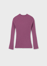 Load image into Gallery viewer, Mauve Mock Neck Ribbed Sweater
