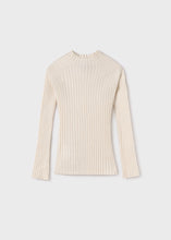 Load image into Gallery viewer, Cream Mock Neck Ribbed Sweater
