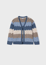 Load image into Gallery viewer, Beautiful Blue Multi-Stripe Knit Cardigan
