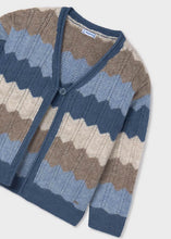 Load image into Gallery viewer, Beautiful Blue Multi-Stripe Knit Cardigan
