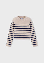 Load image into Gallery viewer, Heather Toffee Girl&#39;s Striped Knit Sweater
