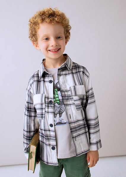 Grey/White Plaid Overshirt