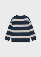Load image into Gallery viewer, Boy&#39;s Navy/Cream Striped Knit Sweater
