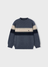 Load image into Gallery viewer, Boy&#39;s Striped Sweater In Steel/Cream/Navy
