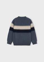 Load image into Gallery viewer, Boy&#39;s Striped Sweater In Steel/Cream/Navy
