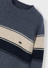 Load image into Gallery viewer, Boy&#39;s Striped Sweater In Steel/Cream/Navy
