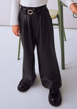 Load image into Gallery viewer, Black Leatherette Belted Pant
