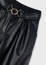Load image into Gallery viewer, Black Leatherette Belted Pant
