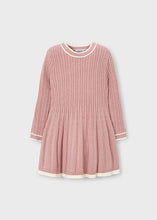 Load image into Gallery viewer, Rose/Cream Girl&#39;s Knitted Dress
