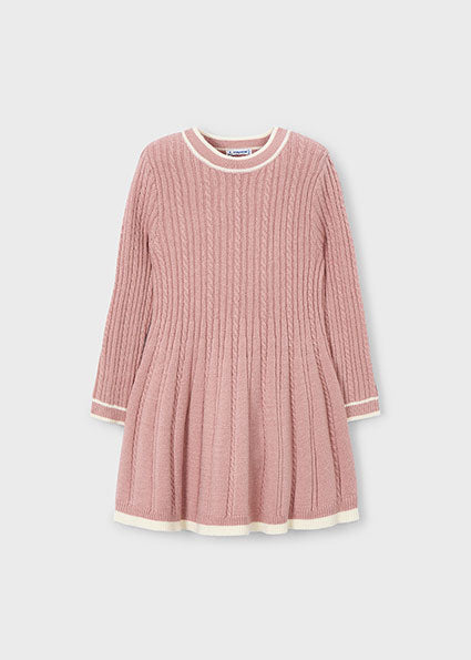 Rose/Cream Girl's Knitted Dress