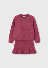 Load image into Gallery viewer, Cherry Knit Sweater And Skirt Set
