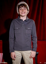 Load image into Gallery viewer, Long Sleeve Polo In Shadow Grey
