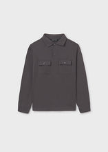 Load image into Gallery viewer, Long Sleeve Polo In Shadow Grey
