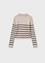 Load image into Gallery viewer, Heather Tapioca Knit Polo Sweater
