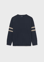 Load image into Gallery viewer, Navy/Beige Boy&#39;s Striped Knit Sweater
