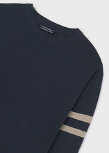 Load image into Gallery viewer, Navy/Beige Boy&#39;s Striped Knit Sweater
