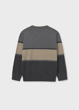 Load image into Gallery viewer, Boy&#39;s Steel Heather Color Block Knit Sweater

