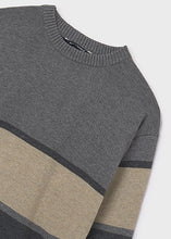 Load image into Gallery viewer, Boy&#39;s Steel Heather Color Block Knit Sweater

