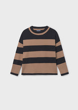 Load image into Gallery viewer, Girl&#39;s Ginger/Black Striped Knit Sweater
