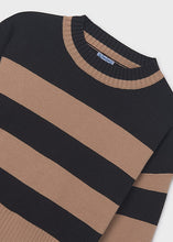 Load image into Gallery viewer, Girl&#39;s Ginger/Black Striped Knit Sweater
