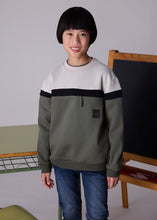 Load image into Gallery viewer, Black/Beige/Olive Block Sweater
