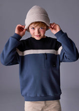 Load image into Gallery viewer, Black/Beige/Blue Block Sweater
