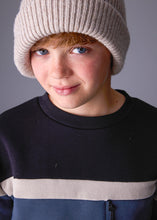 Load image into Gallery viewer, Black/Beige/Blue Block Sweater
