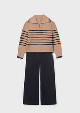 Load image into Gallery viewer, Black/Ginger 2-Piece Striped Sweater Set
