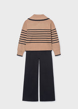 Load image into Gallery viewer, Black/Ginger 2-Piece Striped Sweater Set
