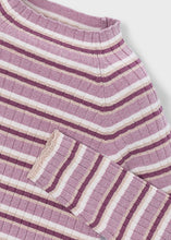 Load image into Gallery viewer, Gold Metallic/Rose/Cream Striped Mockneck Sweater
