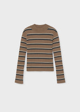 Load image into Gallery viewer, Taupe/Cream/Black/Grey  Girl's Knitted Mockneck Sweater
