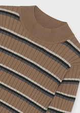 Load image into Gallery viewer, Taupe/Cream/Black/Grey  Girl's Knitted Mockneck Sweater
